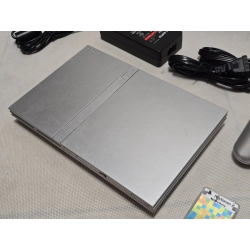 KONSOLA PS2 SLIM SCPH-70004 SILVER PAD KARTA ZASILACZ SPRAWNA