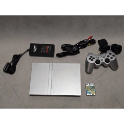 KONSOLA PS2 SLIM SCPH-70004 SILVER PAD KARTA ZASILACZ SPRAWNA